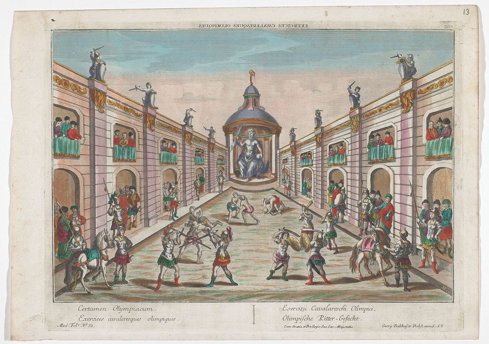 Riddergevecht (1742 - 1801) by Georg Balthasar Probst, anonymous, Georg Balthasar Probst and Jozef II Duits keizer