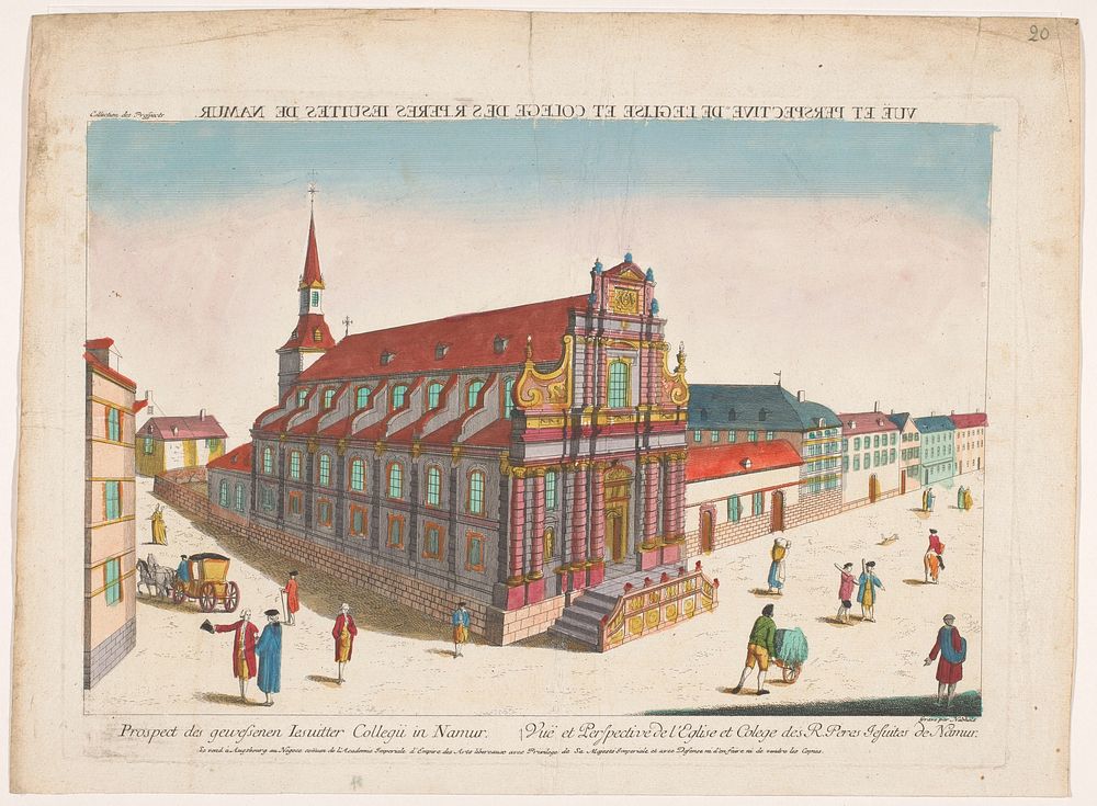 Gezicht op de kerk Saint-Ignace te Namen (1755 - 1779) by Kaiserlich Franziskische Akademie, Johann Christoph Nabholz and…
