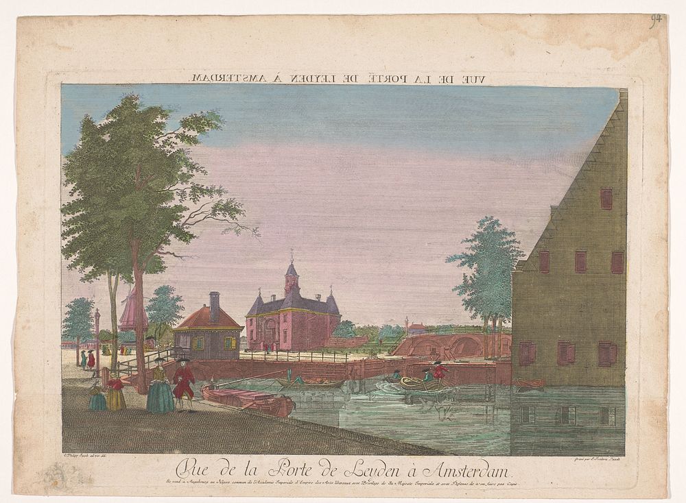 Gezicht op de Leidsepoort te Amsterdam (1755 - 1779) by Kaiserlich Franziskische Akademie, Johann Friedrich Leizelt, Caspar…