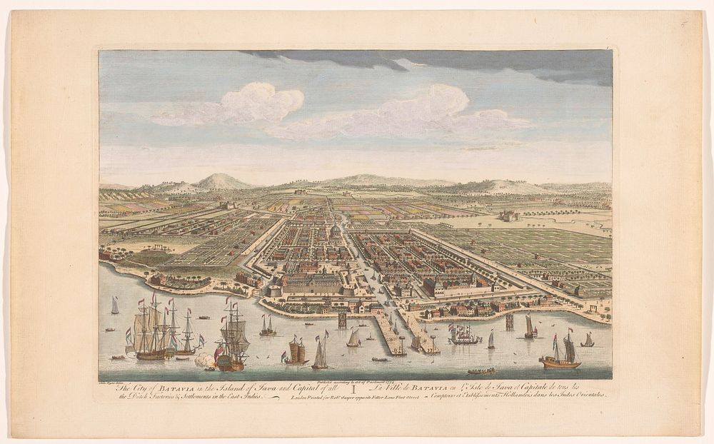 Gezicht op de stad Batavia (1754) by Robert Sayer, anonymous and I van Ryne