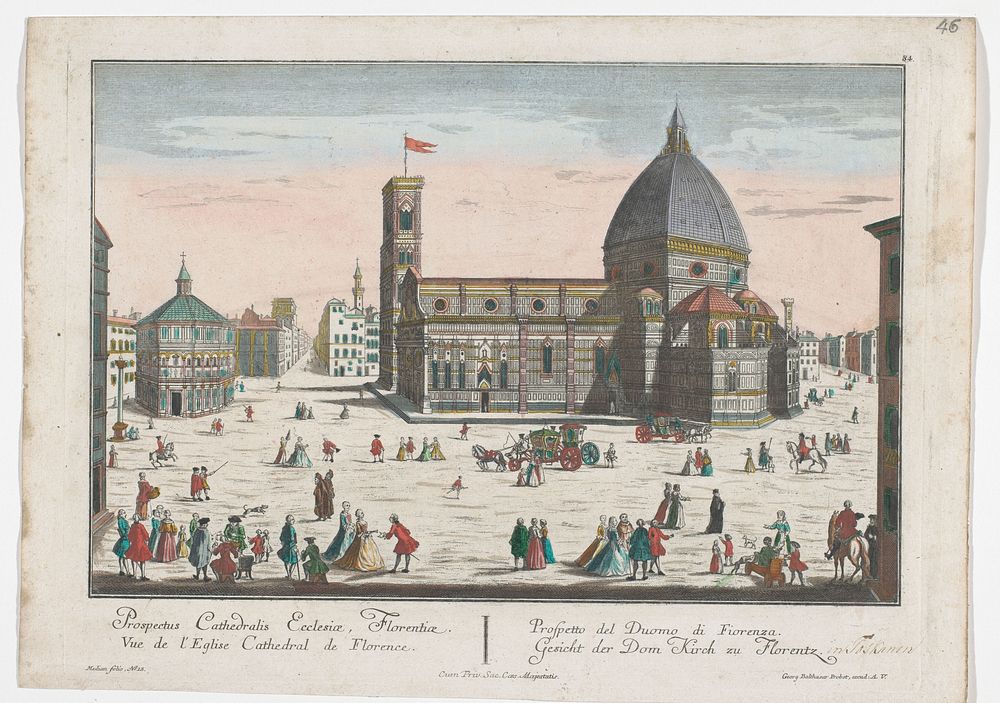 Gezicht op de Dom te Florence (1742 - 1801) by Georg Balthasar Probst, anonymous, Bernardo Sansone Sgrilli, Giuseppe Zocchi…