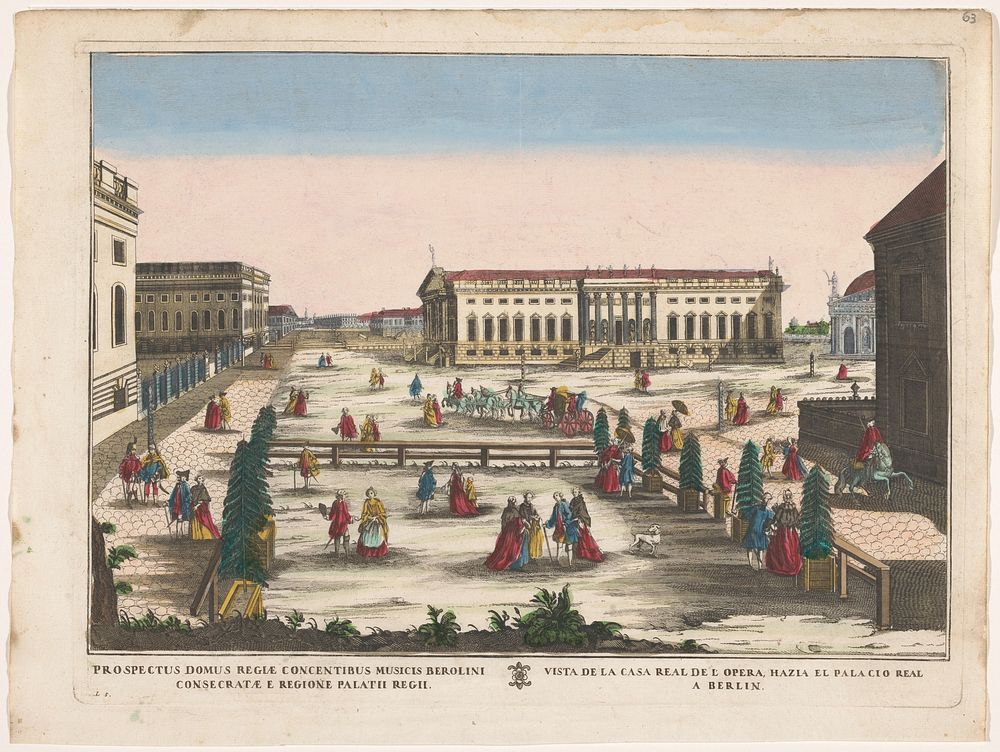 Gezicht op het Opernhaus te Berlijn (1700 - 1799) by familie Remondini and anonymous