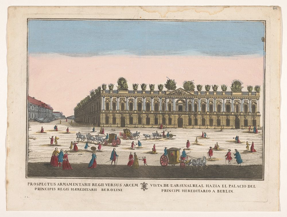 Gezicht op het Zeughaus te Berlijn (1700 - 1799) by familie Remondini and anonymous