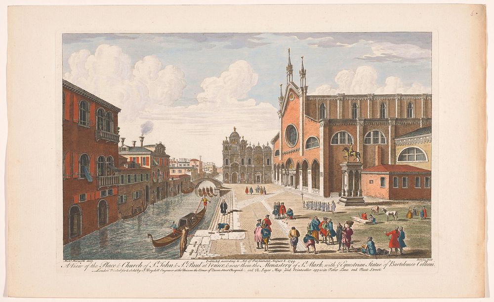 Gezicht op de kerk Santi Giovanni e Paolo te Venetië (1749) by Robert Sayer, John Boydell, Thomas Bowles II and Michele…