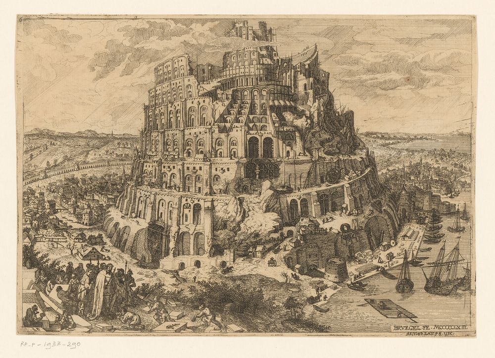 Toren van Babel (1728) by Anton Joseph von Prenner and Pieter Bruegel I