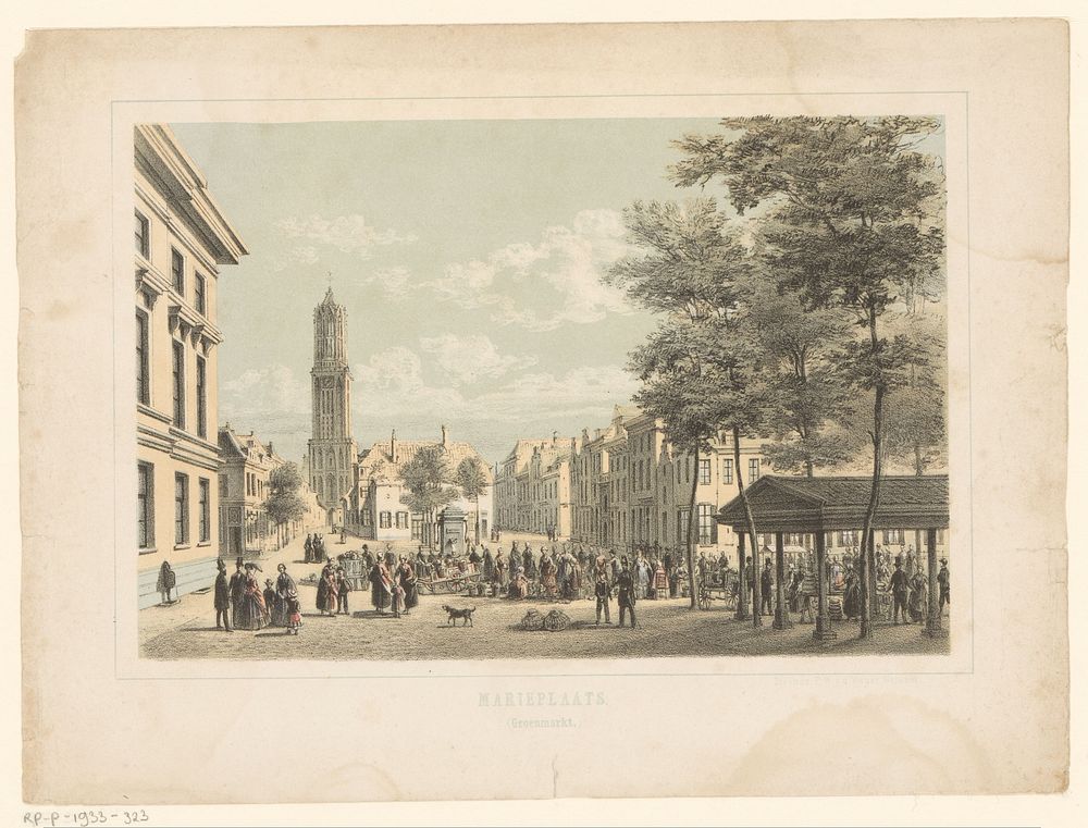 Gezicht op de Mariaplaats in Utrecht (1842 - c. 1880) by Pieter Wilhelmus van de Weijer and Pieter Wilhelmus van de Weijer