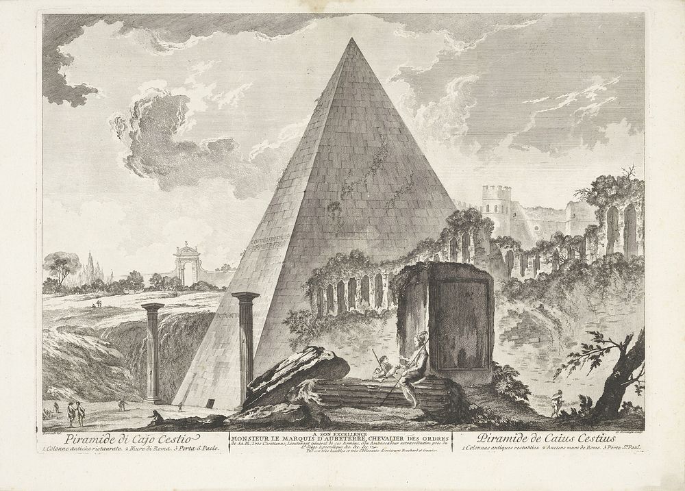 Piramide van Cestius te Rome | Free Photo Illustration - rawpixel