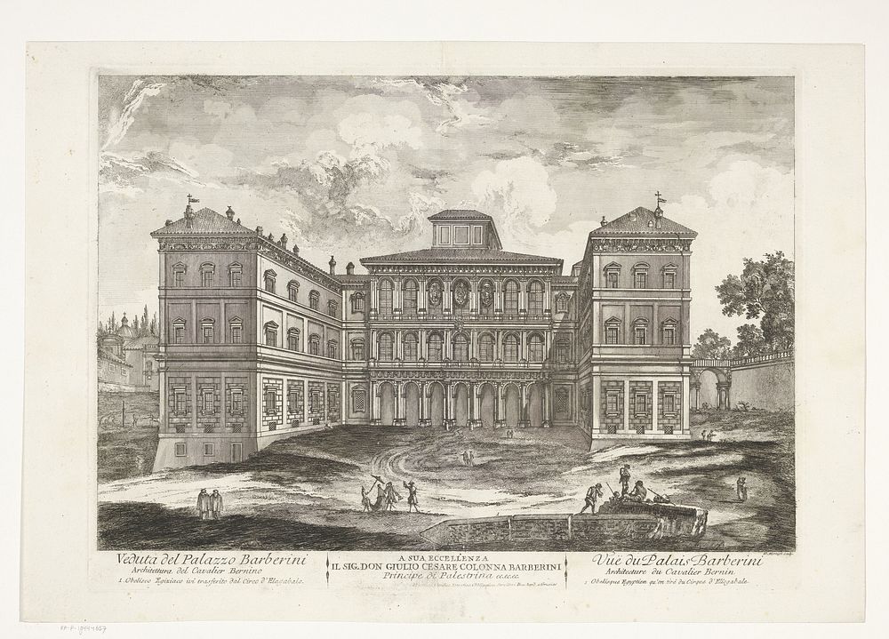 Palazzo Barberini te Rome (c. 1750 - c. 1799) by Domenico Montaigù, J Bouchard and J J Gravier and Giulio Cesare Colonna
