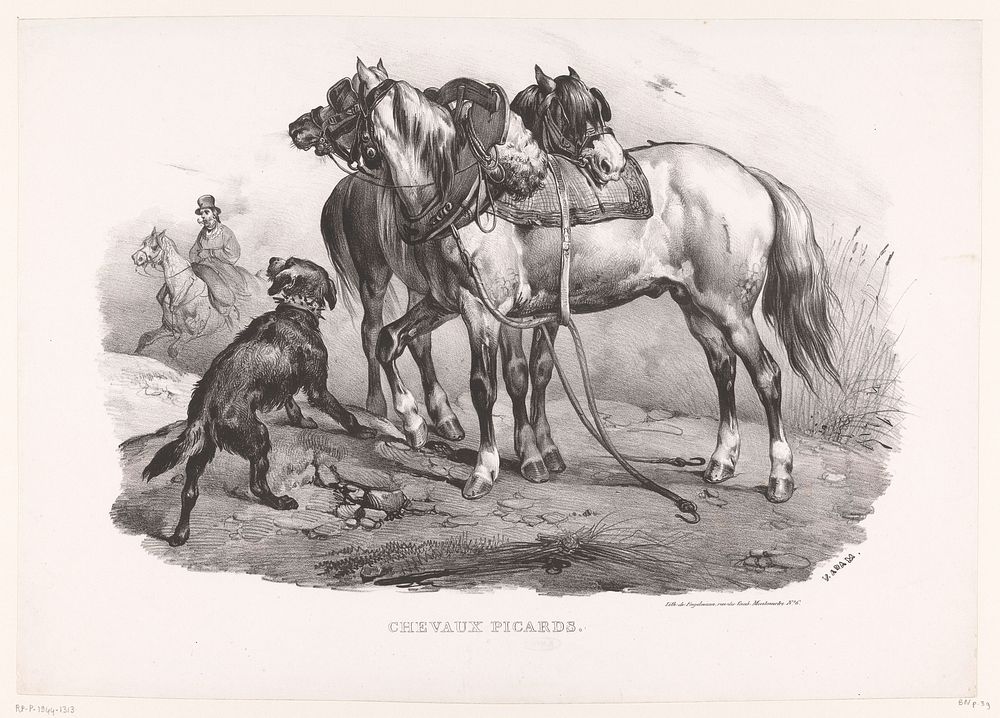 Picardische paarden (1829 - 1830) by Victor Adam and Gottfried Engelmann