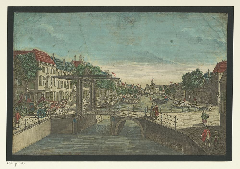Gezicht op de Bierkade te Den Haag (1756 - 1801) by Georg Balthasar Probst and anonymous