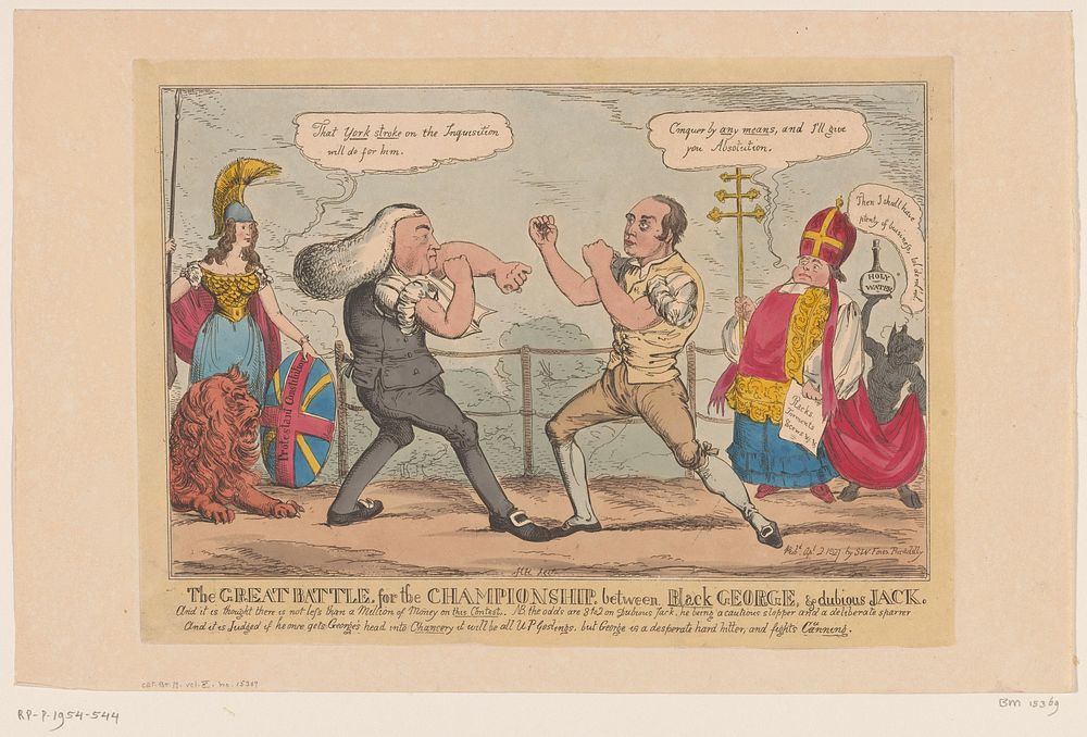 Bokspartij tussen Eldon en Channing, 1827 (1827) by Henry Heath and Samuel W Fores