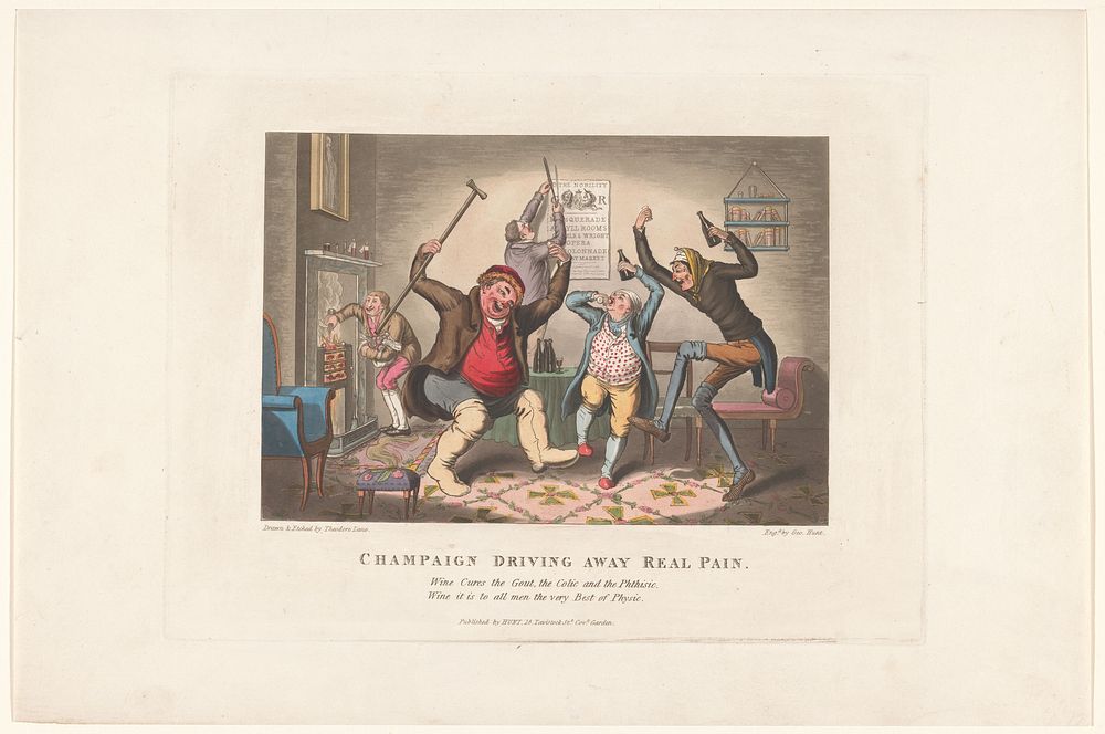 Champagne verdrijft de pijn (1825 - 1826) by Theodore Lane, Theodore Lane, George Hunt and George Hunt
