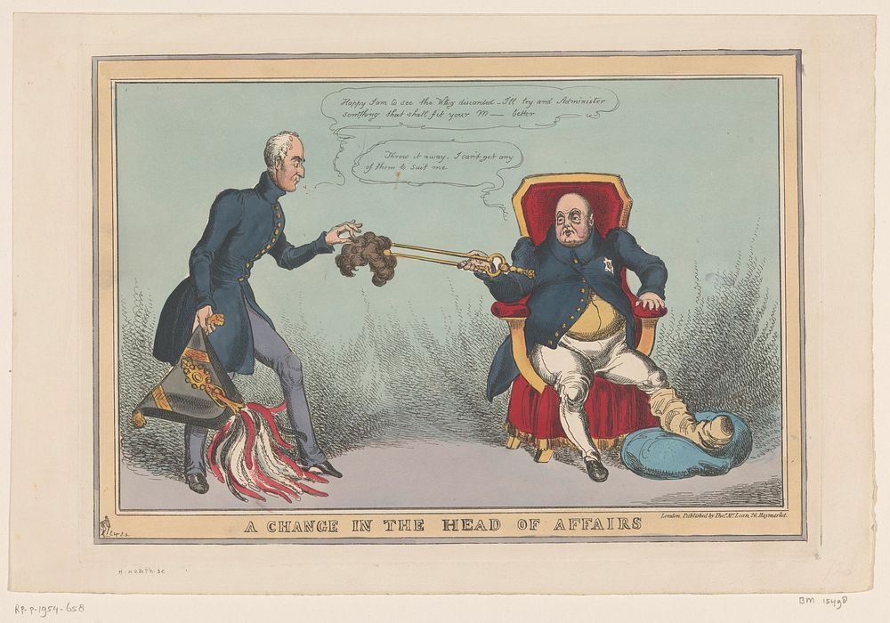 Wellington en koning George IV (1826 - 1830) by William Heath and Thomas McLean