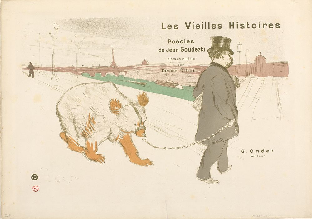 Titelprent voor een verzameling bladmuziek van Désiré Dihau bij gedichten van Jean Goudezki (1893) by Henri de Toulouse…