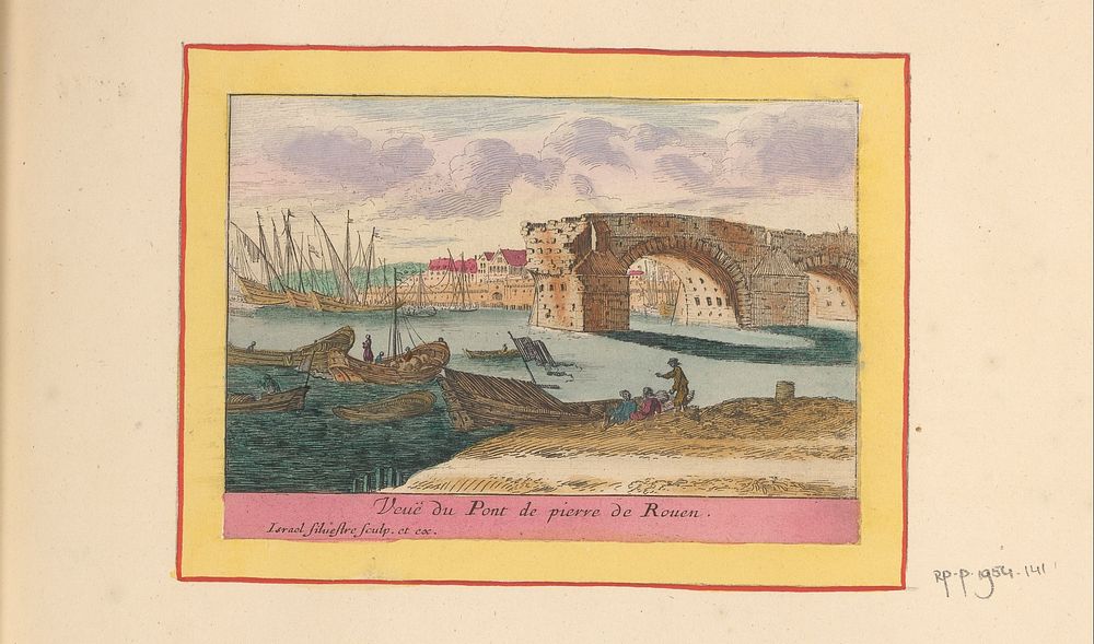 Gezicht op een brug over de Seine in Rouen (1631 - before 1664) by Israël Silvestre, Israël Silvestre, Israël Silvestre and…