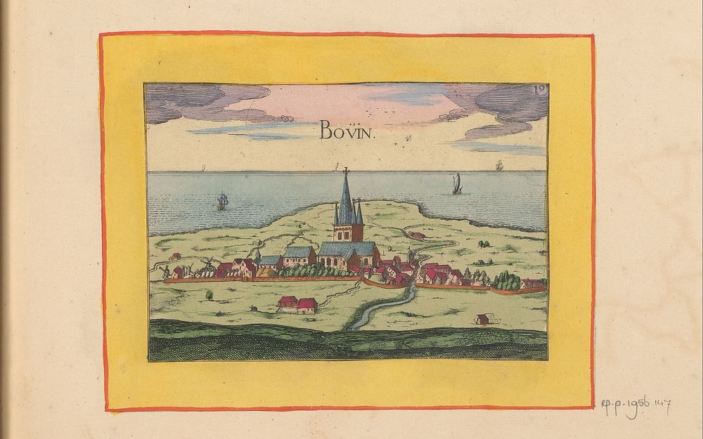 Gezicht op Bouin (1638) by anonymous, Christophe Tassin, Michel van Lochom and Anna Beeck