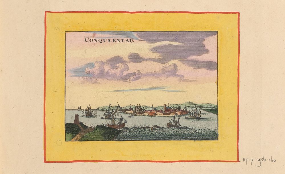 Gezicht op Concarneau (c. 1600 - c. 1699) by anonymous and Anna Beeck