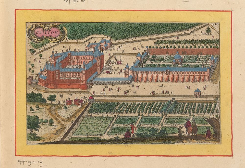 Gezicht op het kasteel van Gaillon met de tuinen (after 1609 - 1644) by anonymous, Melchior Tavernier and Anna Beeck