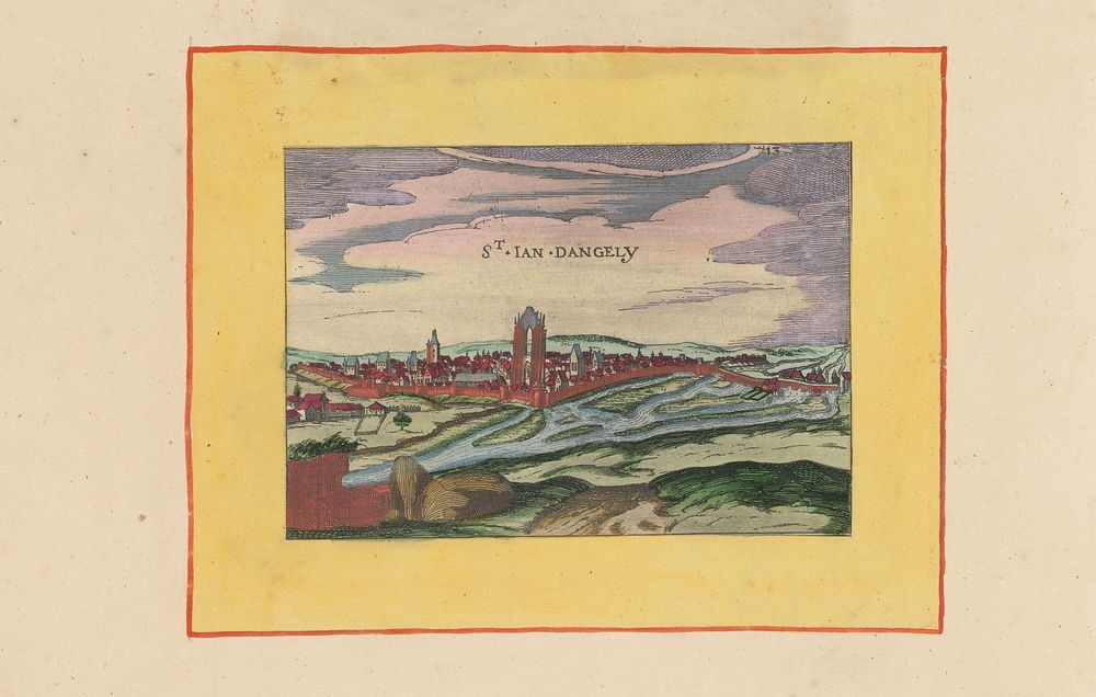 Gezicht op Saint-Jean-d'Angély (1638) by anonymous, Christophe Tassin, Michel van Lochom and Anna Beeck