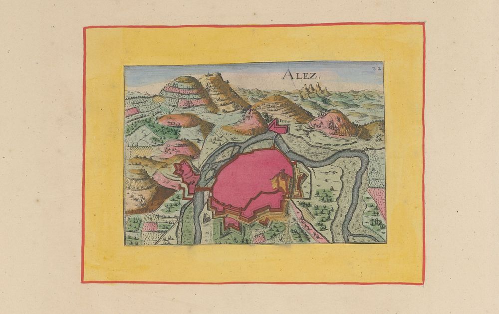 Gezicht op Alès (1638) by anonymous, Christophe Tassin, Michel van Lochom and Anna Beeck