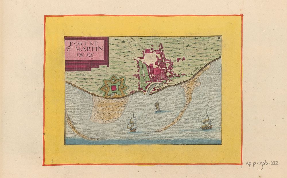 Plattegrond van Saint-Martin-de-Ré en het nabijgelegen fort (1638) by anonymous, Christophe Tassin, Michel van Lochom and…