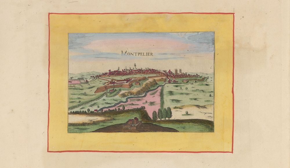 Gezicht op Montpellier (1638) by anonymous, Christophe Tassin, Michel van Lochom and Anna Beeck