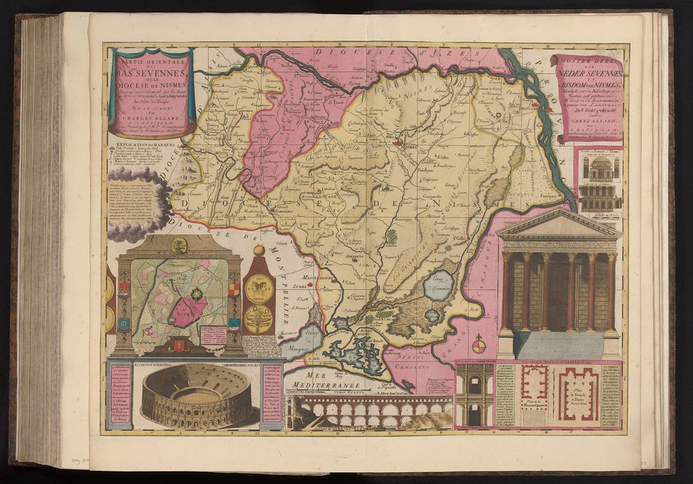 Kaart van een deel van de Cevennen (1658 - 1709) by anonymous, Hubert Gautier, Carel Allard, Anna Beeck and Staten van…