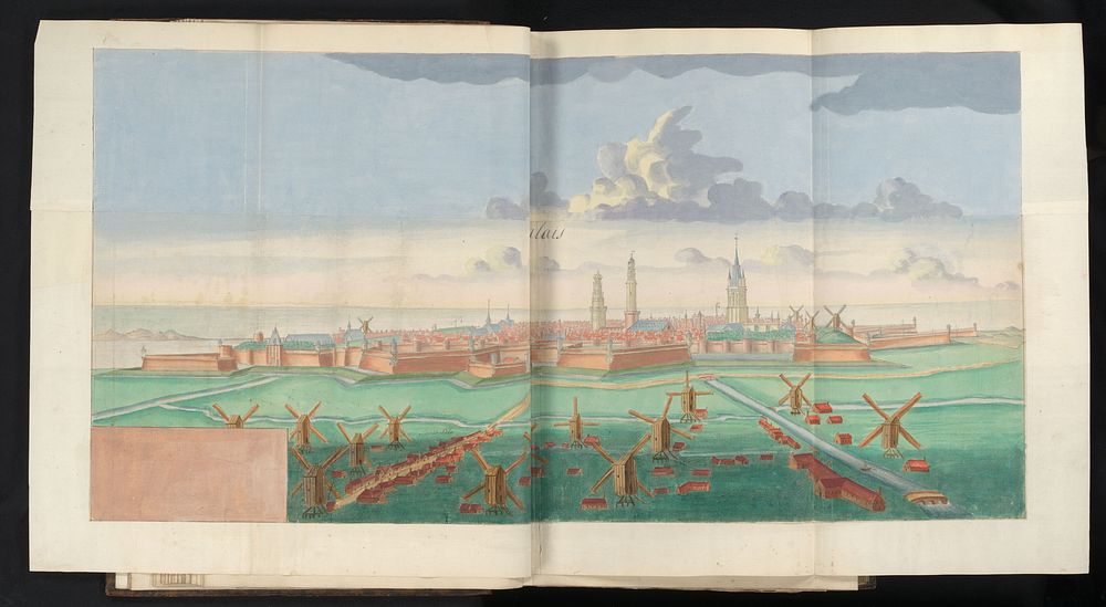 Gezicht op Calais (1667 - 1717) by anonymous and Anna Beeck