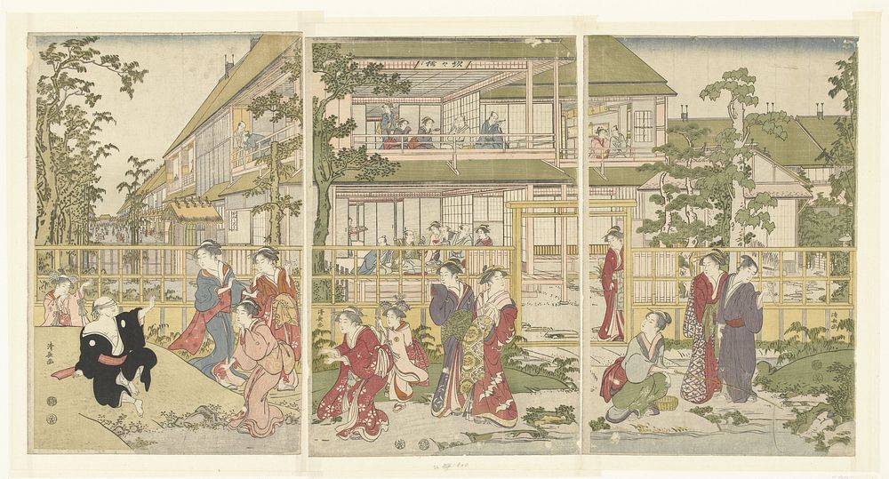 Blindemannetje spelen (1792 - 1796) by Torii Kiyonaga and Iseya Jisuke Bunjudo Iseji