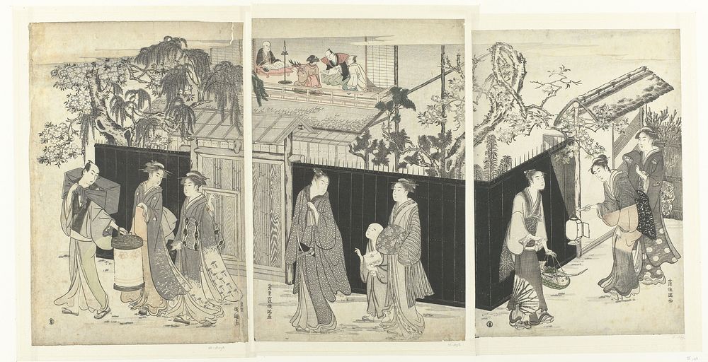 Het huis van de kyoka dichter bij nacht. (1788) by Kubota Shunman and Fushimiya Zenroku Daikindo