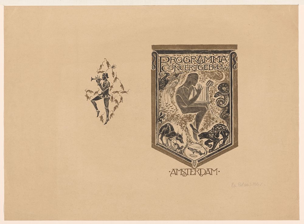 Omslagontwerp voor: Programma van het Concertgebouw Amsterdam (1918) by Richard Nicolaüs Roland Holst