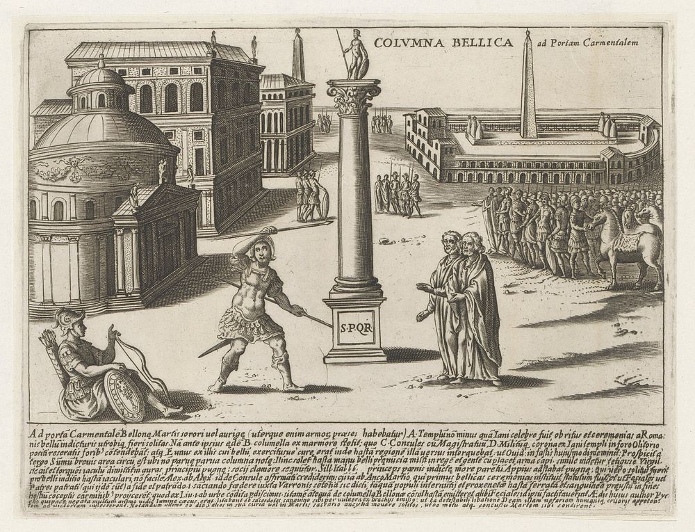 Zuil bij de Porta Carmentalis te Rome (1612 - 1628) by Giacomo Lauro and Giacomo Mascardi