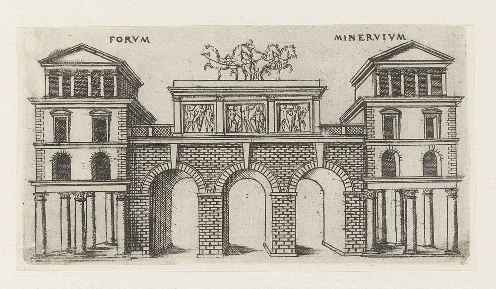 Forum Minervium te Rome (1584) by Jacques Androuet, Denis Duval and Jacobus van Savoye Nemours