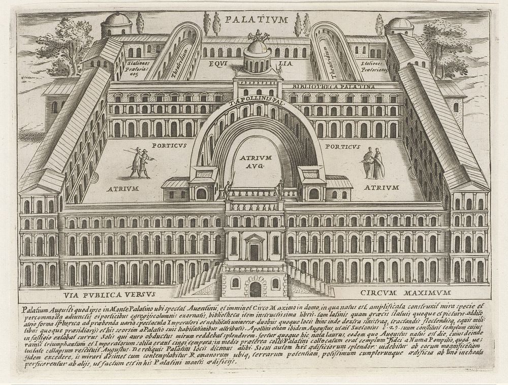 Bouwwerken op de Palatijn te Rome (1612 - 1628) by Giacomo Lauro and Giacomo Mascardi