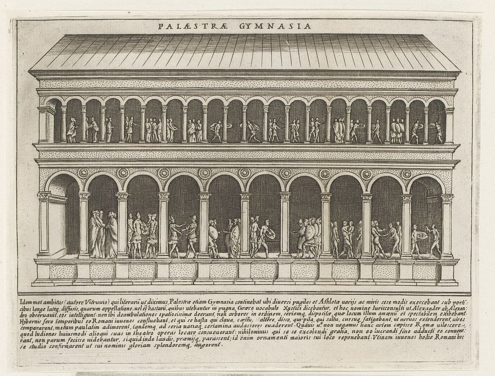 Het Paletra en het Gymnasium te Rome (1612 - 1628) by Giacomo Lauro and Giacomo Mascardi