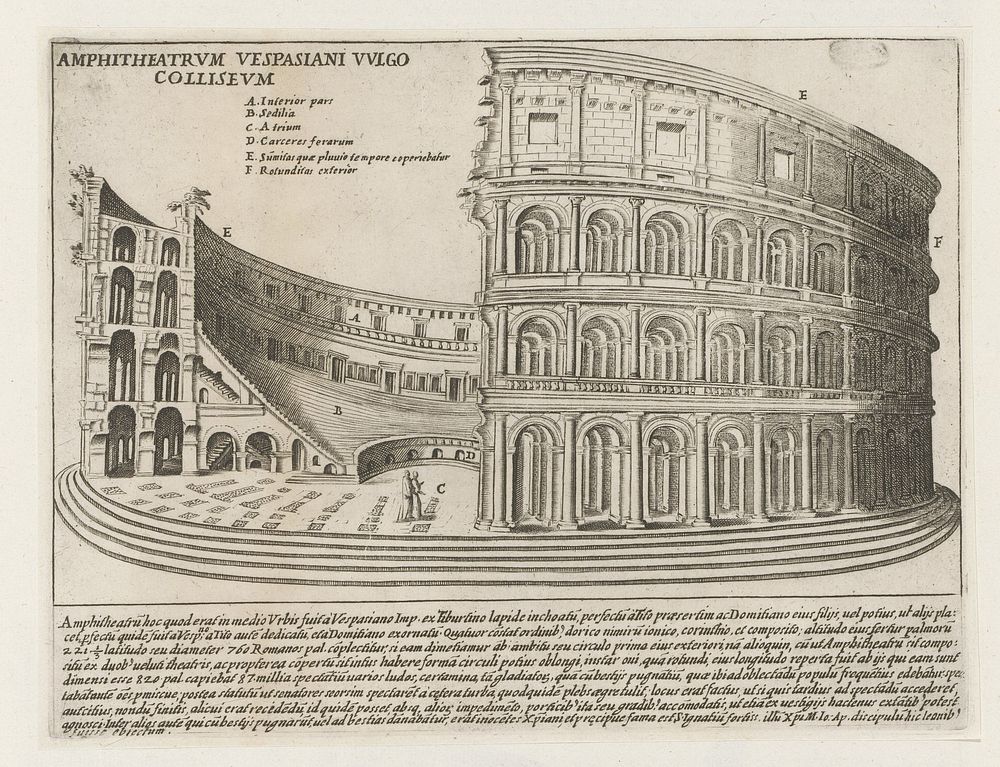 Colosseum te Rome (1612 - 1628) by Giacomo Lauro and Giacomo Mascardi
