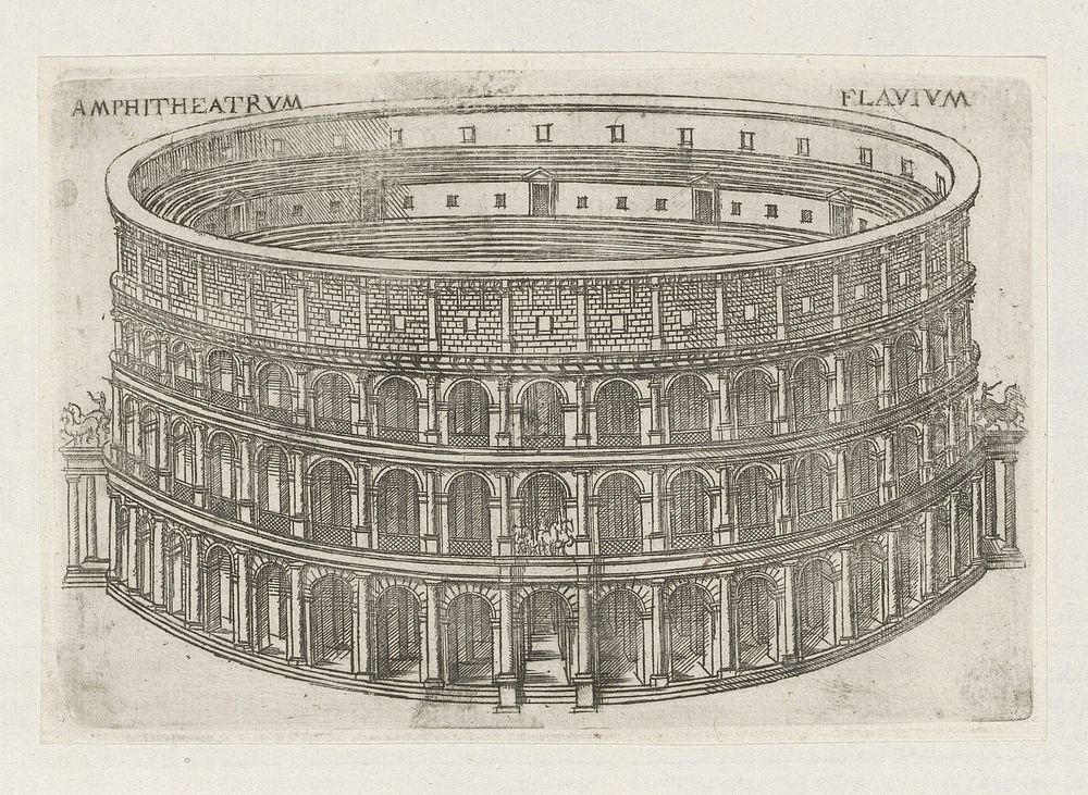 Het Colosseum te Rome (1584) by Jacques Androuet, Denis Duval and Jacobus van Savoye Nemours