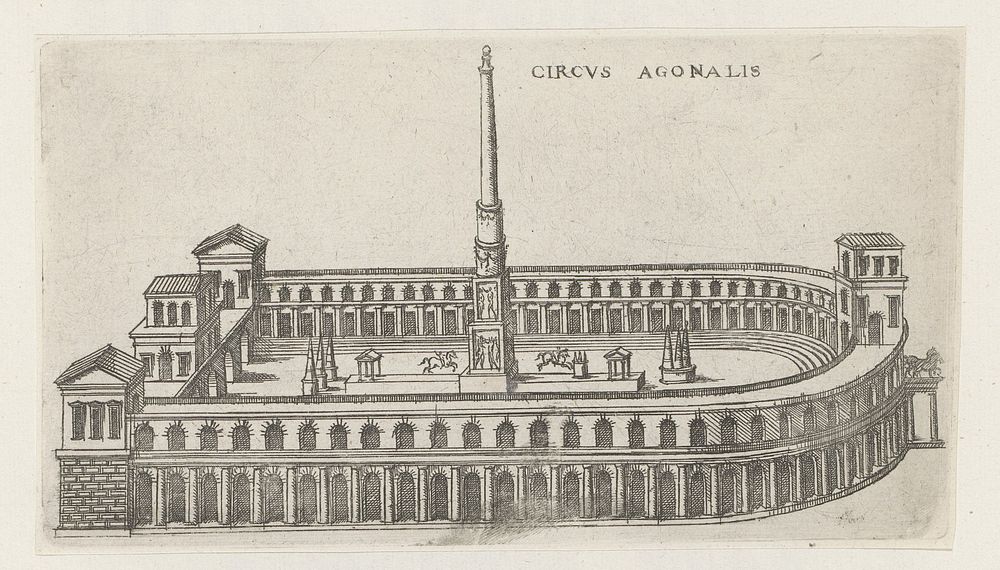 Het Stadion van Domitianus te Rome (1584) by Jacques Androuet, Denis Duval and Jacobus van Savoye Nemours