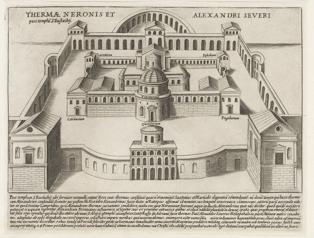 Thermen van Alexander Severus, de voormalige Thermen van Nero, te Rome (1612 - 1628) by Giacomo Lauro and Giacomo Mascardi