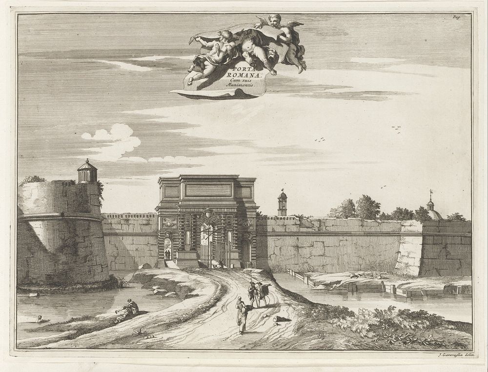 Porta Romana te Milaan (1704) by anonymous, J Caravaglia and Pieter van der Aa I