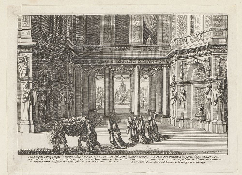 Het lichaam van Iphis wordt weggedragen (1647 - 1707) by Jean Lepautre, Jacques Lepautre, Nicolas Langlois I and Nicolas…
