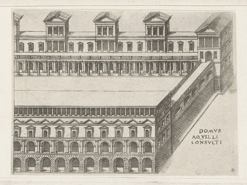 Paleis van een consul te Rome (1584) by Jacques Androuet, Denis Duval and Jacobus van Savoye Nemours