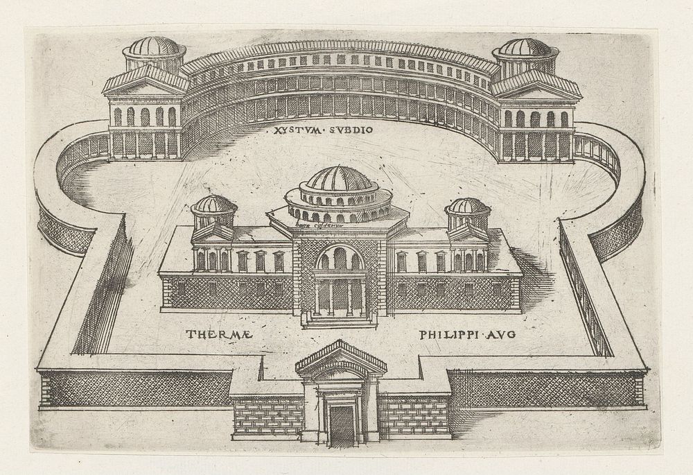 Thermen van Philippus te Rome (1584) by Jacques Androuet, Denis Duval and Jacobus van Savoye Nemours