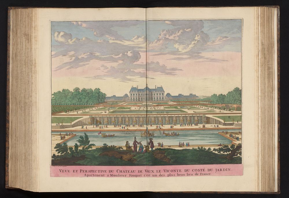 Gezicht op Château de Vaux-le-Vicomte vanaf de tuinen (1681 - 1724) by anonymous, Jacob Gole and Anna Beeck