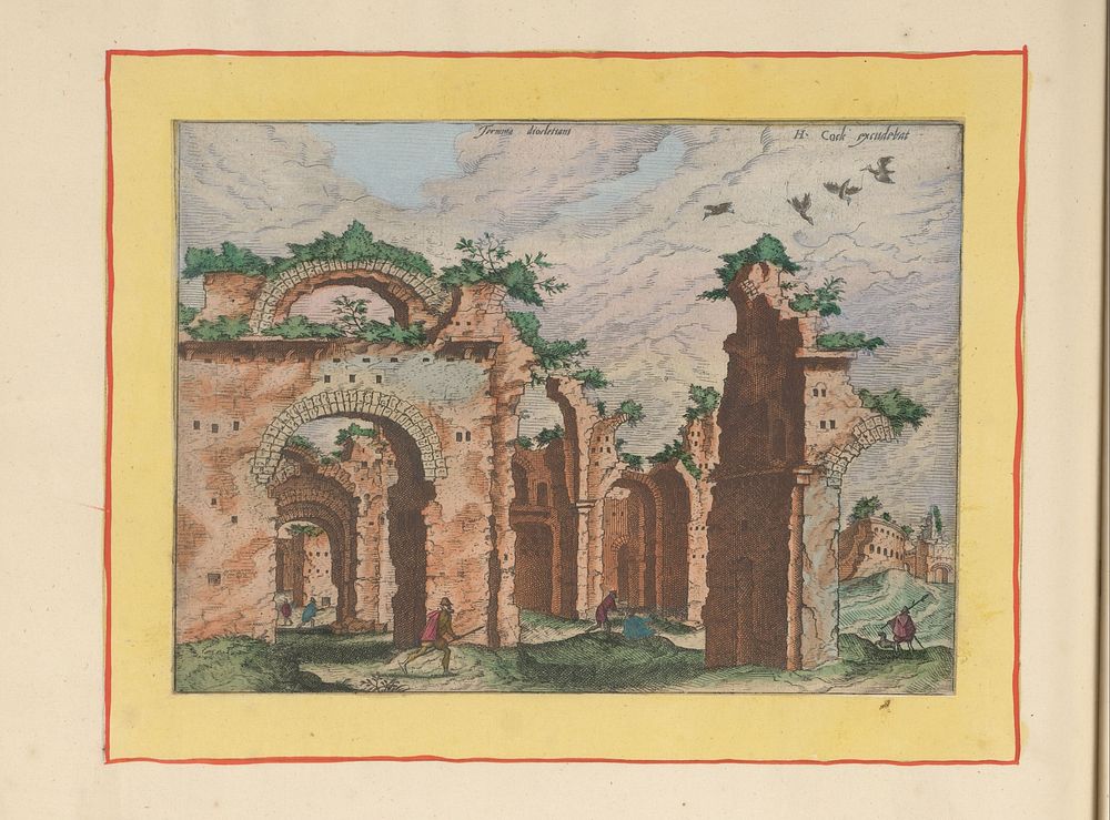 Thermen van Diocletianus te Rome (1693 - 1717) by Joannes van Doetechum I, Lucas van Doetechum, Hieronymus Cock, Hieronymus…