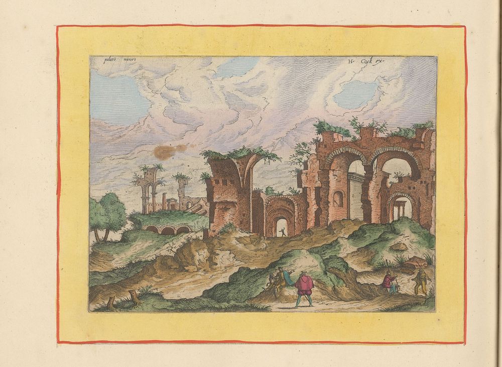 Ruïnes op de Palatijn te Rome (1693 - 1717) by Joannes van Doetechum I, Lucas van Doetechum, Hieronymus Cock, Hieronymus…