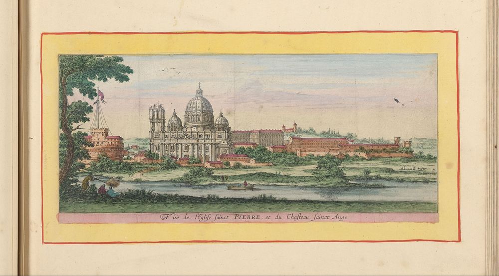 Sint-Pietersbasiliek, het Vaticaan en de Engelenburcht (1693 - 1717) by François Collignon, Israël Silvestre and Anna Beeck