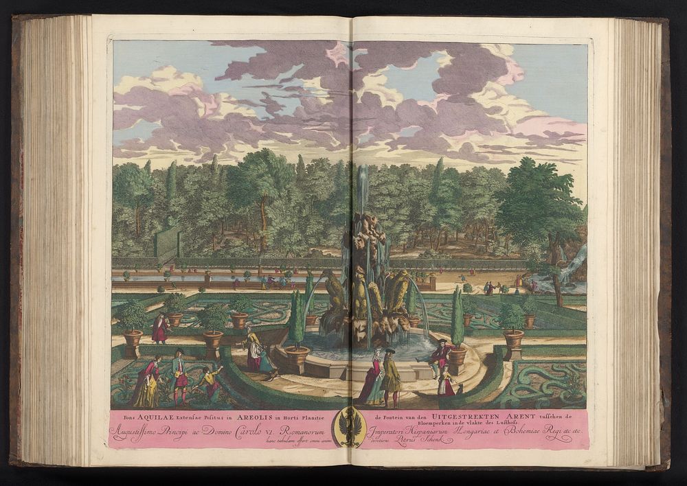Adelaarfontein in de tuin van Villa d'Este te Tivoli (1693 - 1717) by Pieter Schenk I, Anna Beeck, Pieter Schenk I and…