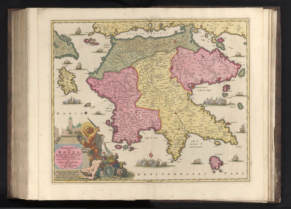Kaart van de Pelopónnesos (1693 - 1717) by Willem Swidde, Nicolaes Visscher II, Anna Beeck and Staten van Holland en West…