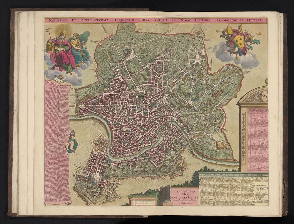 Kaart van Rome (1693 - 1717) by Jacob de la Feuille, Jacob de la Feuille, Anna Beeck and Staten van Holland en West Friesland